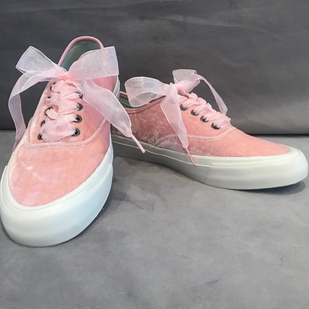 J. Crew SeaVees Legend Velvet Pink Sneakers